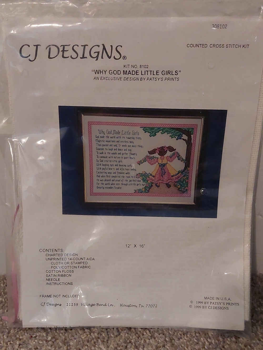 "Why God Made Little Girls" Cross-Stitch Kit